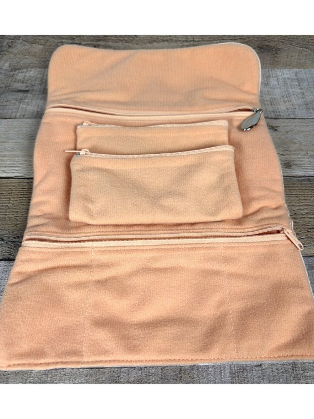 VTG Luxury Karl Lagerfeld Travel Vanity Cosmetic Jewelry Organizer Roll Clutch - Picture 5 of 16